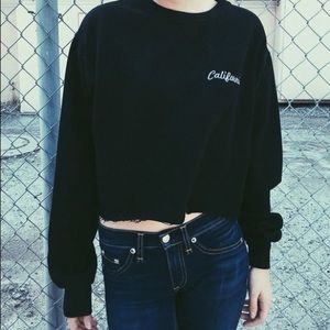 Brandy Black California crop sweater